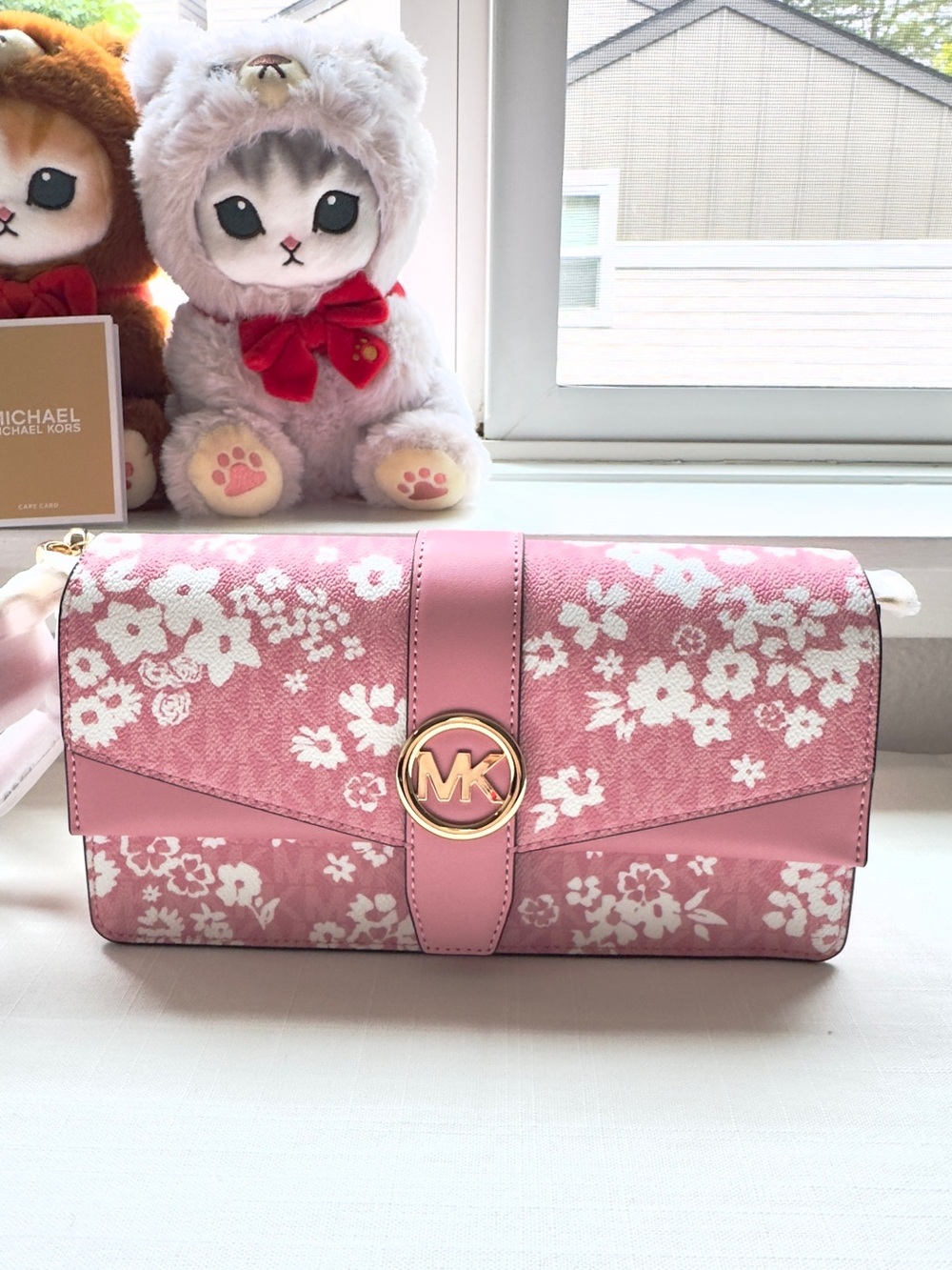 NWT🌸Michael kors Greenwich Medium Printed Signature Logo Convertible ShoulderBag
